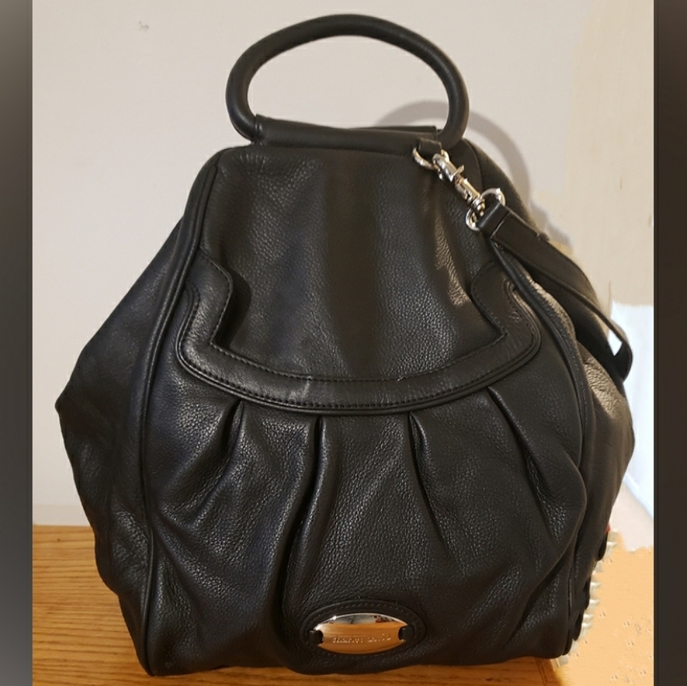 Charles David Black Leather Tote Bag